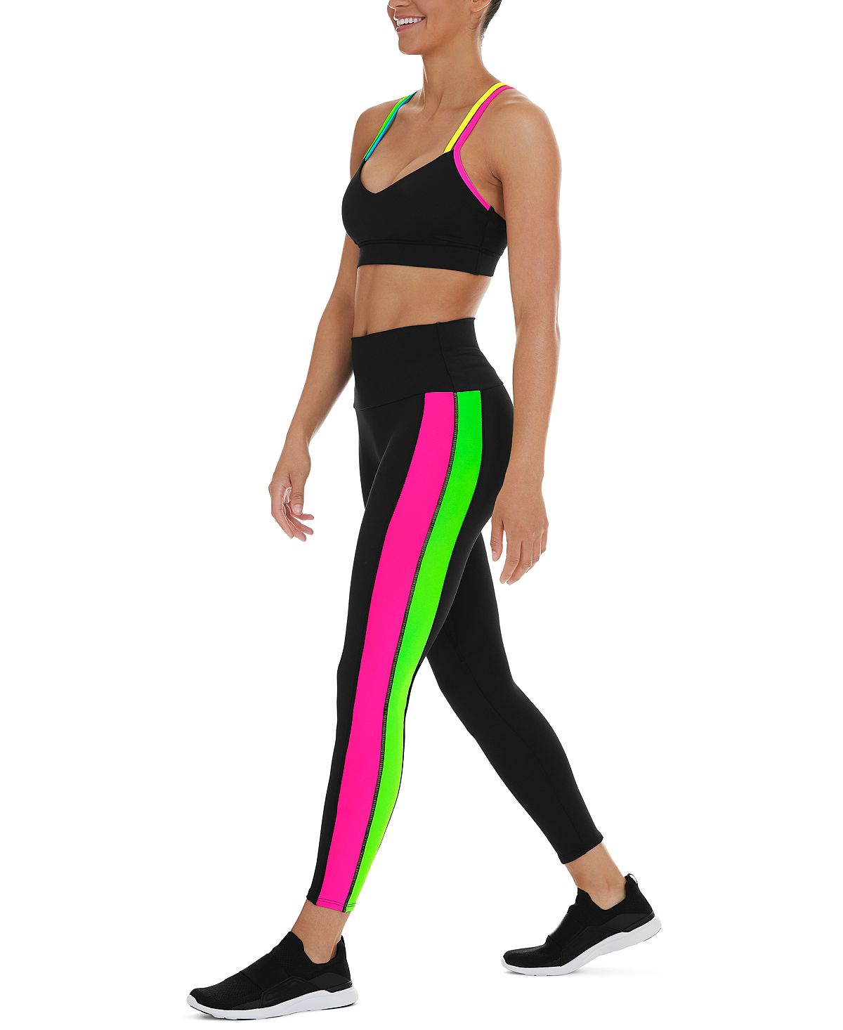 K-Deer Women's Impact Strappy Sports Bra Black Size Small