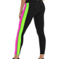 K-Deer Women's Sprint Side Stripe Leggings Black Size Small