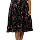 Leota Women's Miranda Floral Velvet Midi Dress Green Size 1X