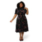 Leota Women's Miranda Floral Velvet Midi Dress Black Size 2X