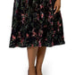 Leota Women's Miranda Floral Velvet Midi Dress Green Size 3X