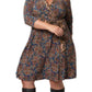 Leota Women's Floral Wrap Dress Blue Size 2X