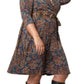 Leota Women's Floral Wrap Dress Blue Size 2X