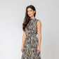 Leota Women's Sleeveless Mindy Dress in Inky Zebra White