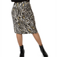 Leota Women's Kathy Ruched Zebra Print Skirt White Size M