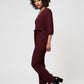 Leota Women's 3/4 Sleeve Sandra Jumpsuit in Maroon Red