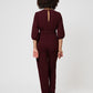 Leota Women's 3/4 Sleeve Sandra Jumpsuit in Maroon Red