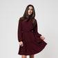 Leota Women's Long Sleeve Olive Dress in Maroon Red
