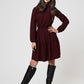 Leota Women's Long Sleeve Olive Dress in Maroon Red
