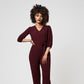 Leota Women's 3/4 Sleeve Sandra Jumpsuit in Maroon Red