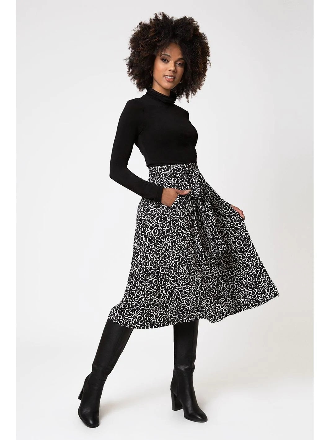 Leota Women's  Mindy Skirt in Graphic Gardenia White