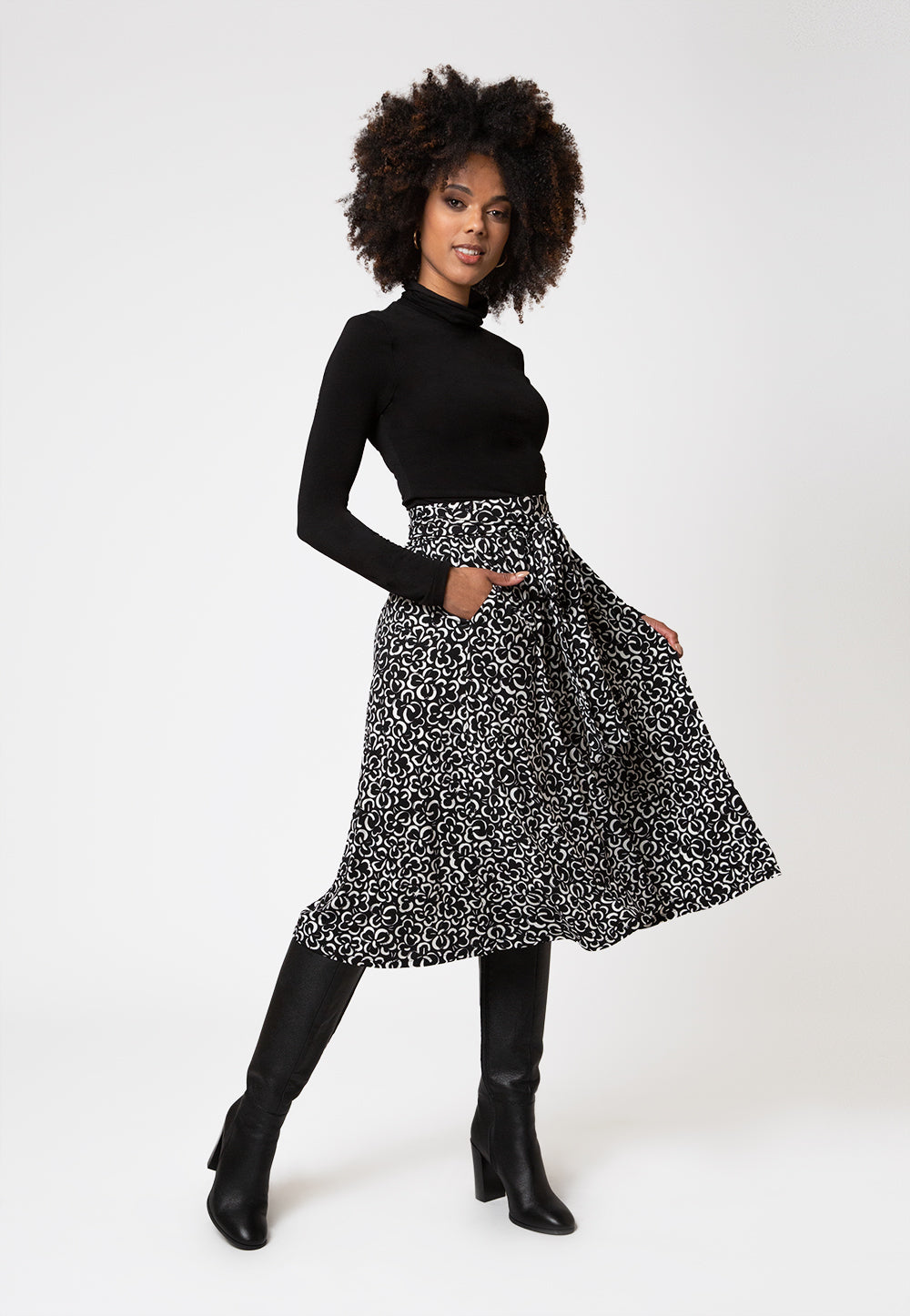 Leota Women's  Mindy Skirt in Graphic Gardenia White