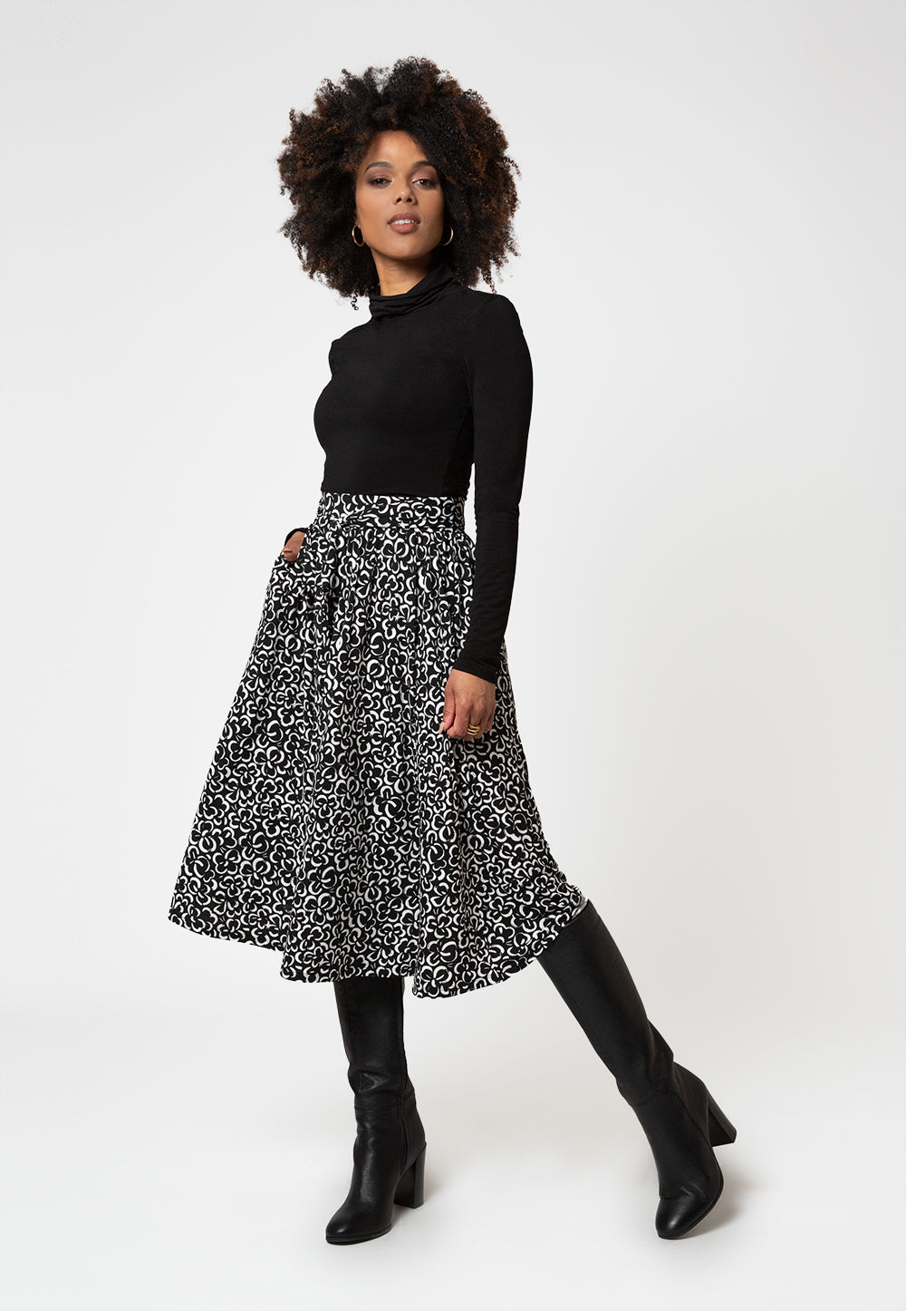 Leota Women's  Mindy Skirt in Graphic Gardenia White