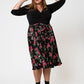 Leota Women's  Mindy Skirt in Ruby Rose (Curve) Black