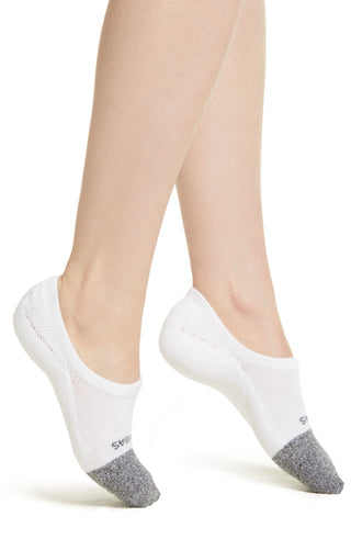 Bombas Cushioned No-Show Socks in White , Size Medium White