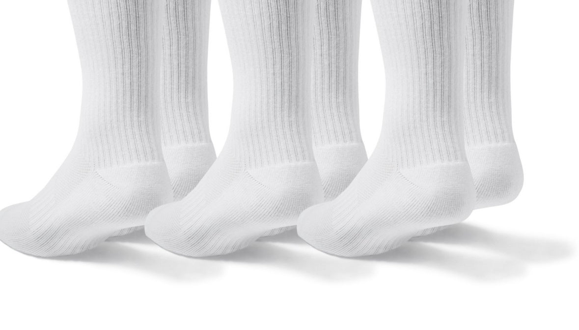Pair Of Thieves Men's 3 Pack Blackout Whiteout Crew Socks White Size Regular