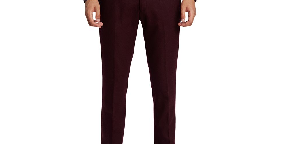 Paisley & Gray Men's Slim Fit Suit Pants Red Size X-Large