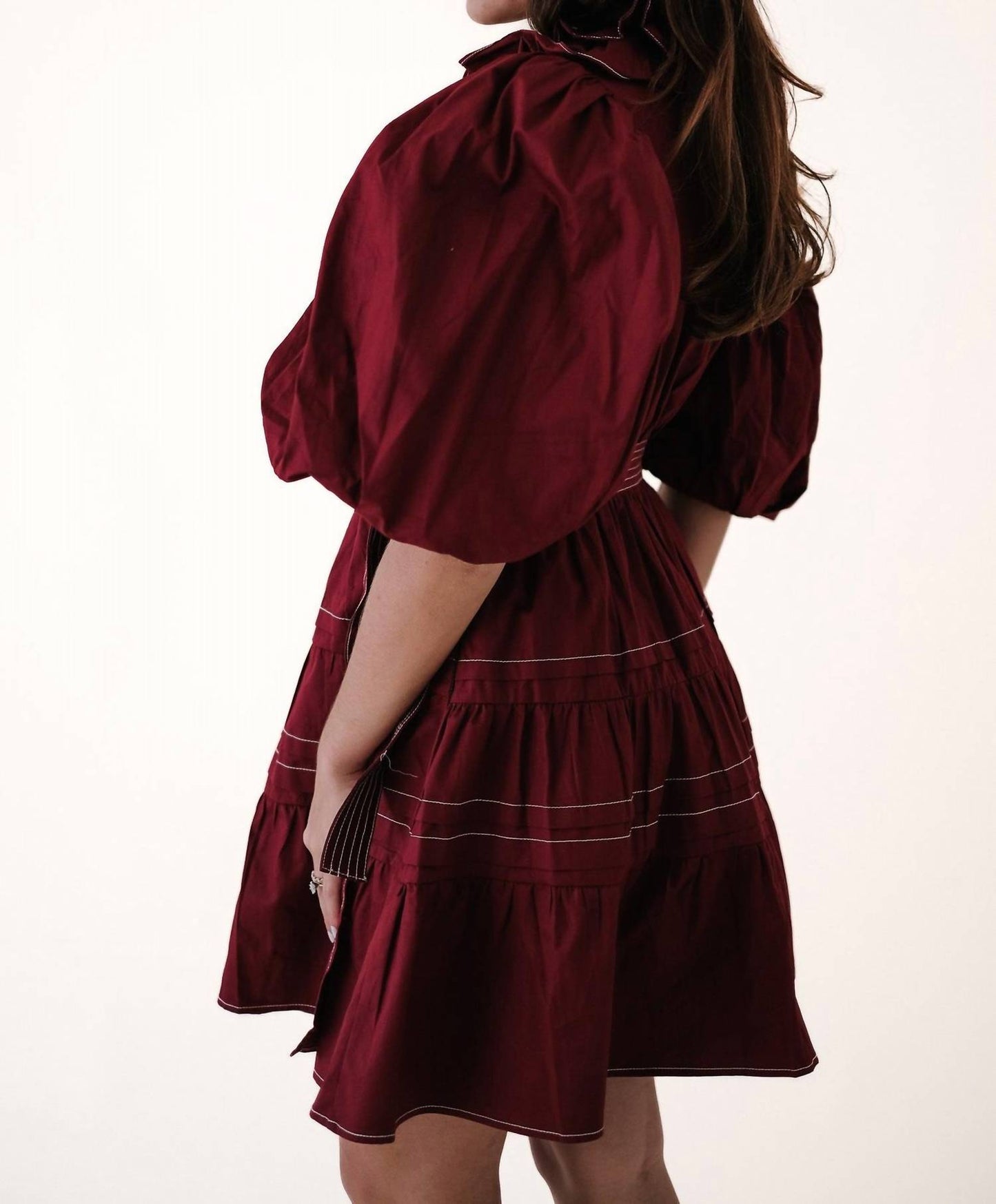 Sofie The Label - Tabitha Contrast Stitch Wrap Mini Dress
