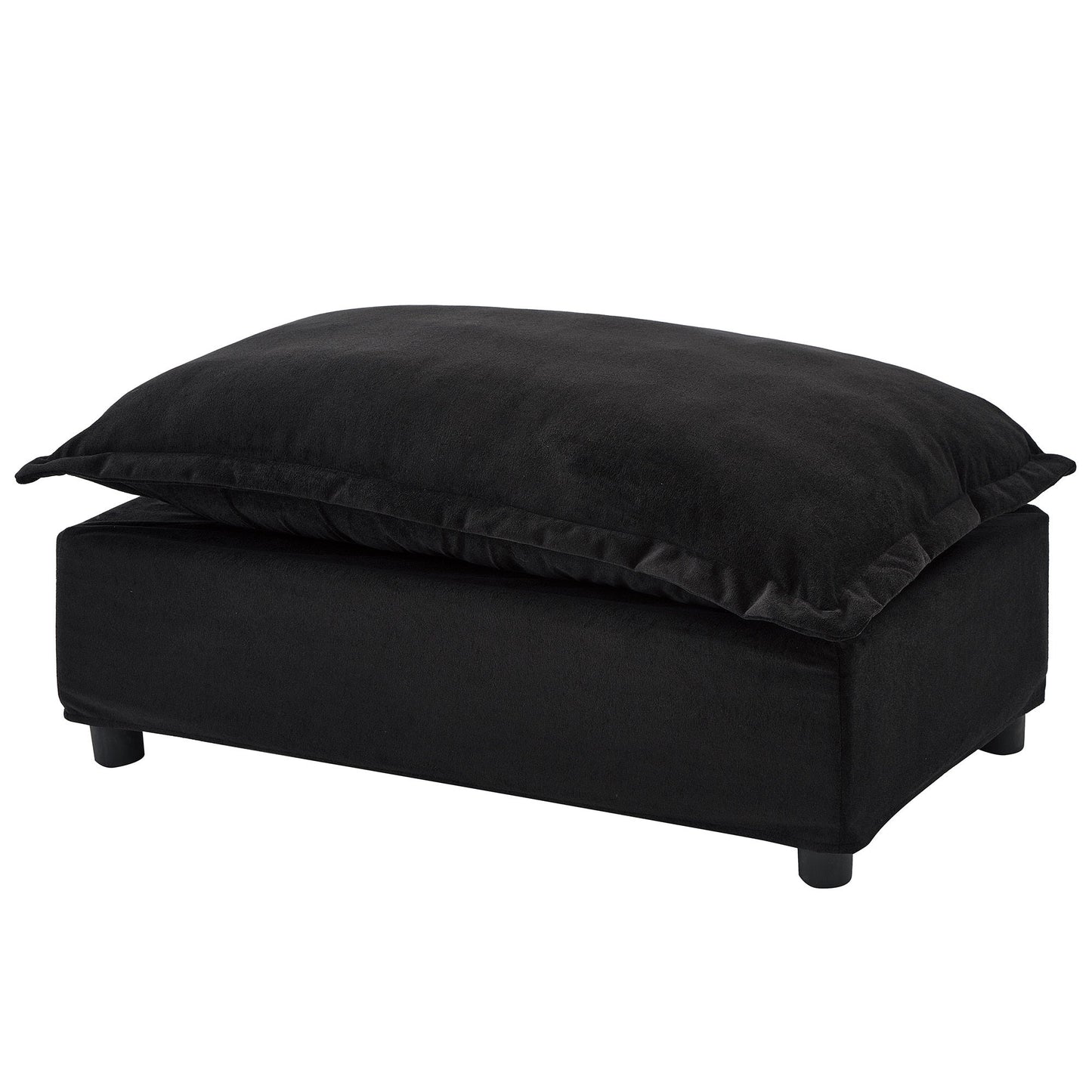 Modern Armchair Sofa 47" Cozy Upholstered Sofa Chair with Movable Ottoman