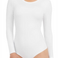 Spanx White Long Sleeve Scoop Neck Bodysuit, Size X-Small