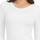 Spanx White Long Sleeve Scoop Neck Bodysuit, Size X-Small