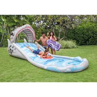 Intex Surf 'N Slide Inflatable Kid Outdoor Splash Water Slide with 2 Surf Riders
