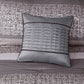 7 Piece Jacquard Comforter Set Grey/Taupe Cal King