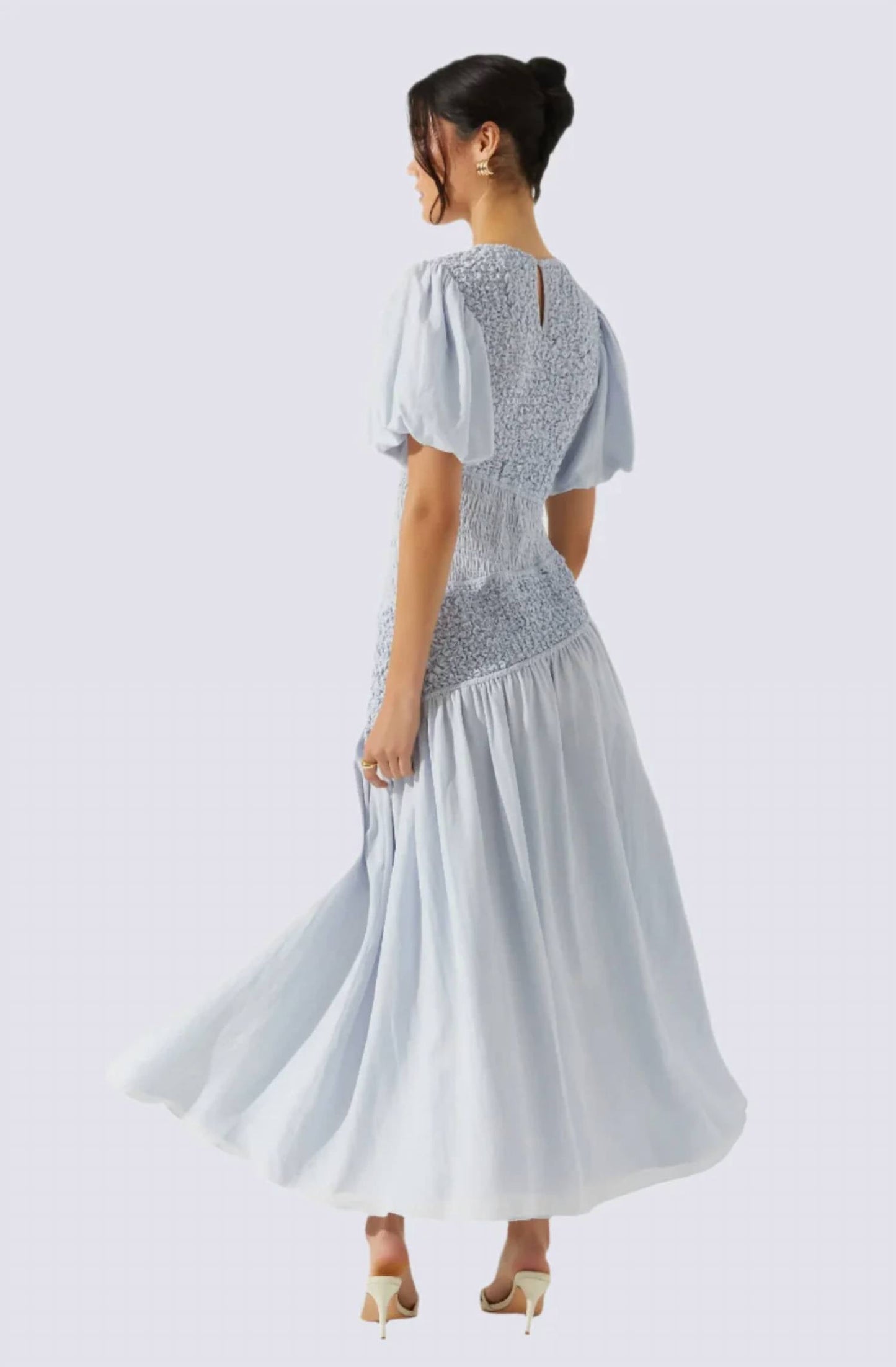 Astr - THEONI SMOCKED ASYMETRIC DRESS