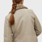 Mango Women's Faux Fur Biker Jacket Beige Size Large