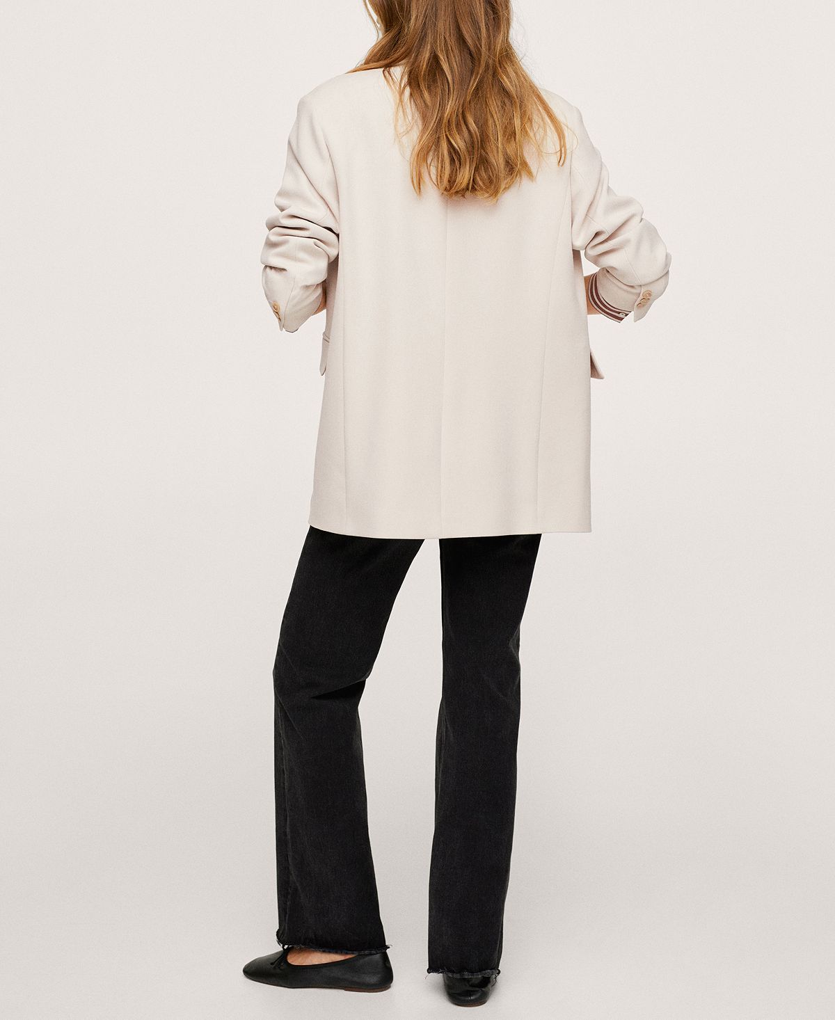 Mango Women's Blazer Style Coat Beige Size Medium