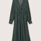 Mango Women's Midi Printed Dress Green Size 6