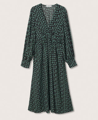 Mango Women's Midi Printed Dress Green Size 6