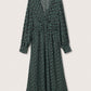 Mango Women's Midi Printed Dress Green Size 6