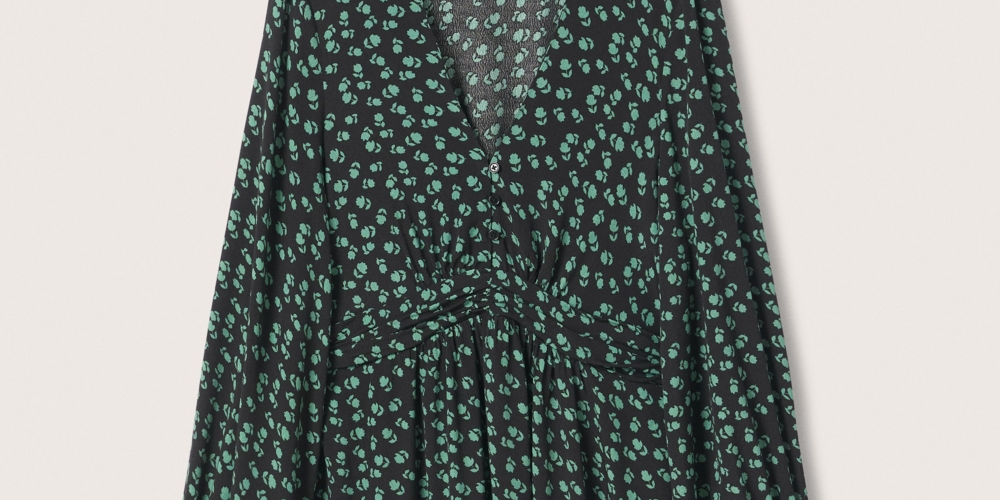 Mango Women's Midi Printed Dress Green Size 6