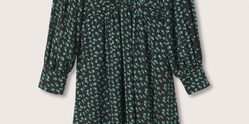 Mango Women's Midi Printed Dress Green Size 6
