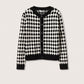 Mango Women's Check Knitted Cardigan Black Size S