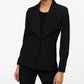 MANGO Women's Essential Fitted Padded Shoulder Blazer in Black Size 4