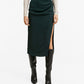 Mango Women's Vent Midi Skirt Green Size Medium