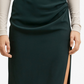 Mango Women's Vent Midi Skirt Green Size Medium