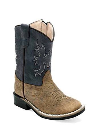 Old West - Toddler Bullhide Embossed Zip Side Boot