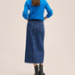 Mango Women's Denim Midi Skirt Blue Size Medium