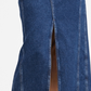 Mango Women's Denim Midi Skirt Blue Size Medium
