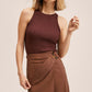 Mango Women's Buckle Wrap Skirt Brown Size Small