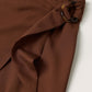Mango Women's Buckle Wrap Skirt Brown Size Small