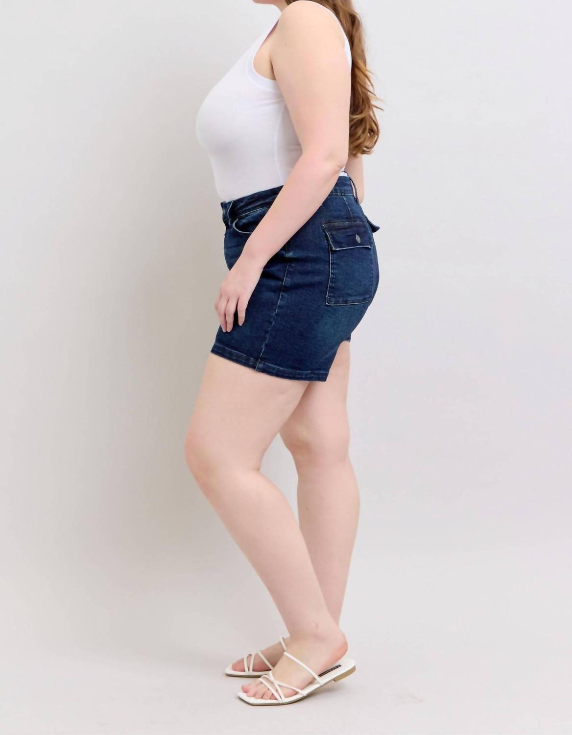 Judy Blue - High Waist Back Flap Pocket Denim Short