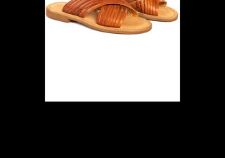 Cocobelle Mantua Women's Crisscross Leather Sandals  Brown Size 8