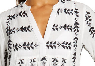 Elan Small Grecian Cover-Up Dress in White/Black