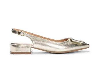 Chinese Laundry - Women's Metallic Buckle Flat Slide