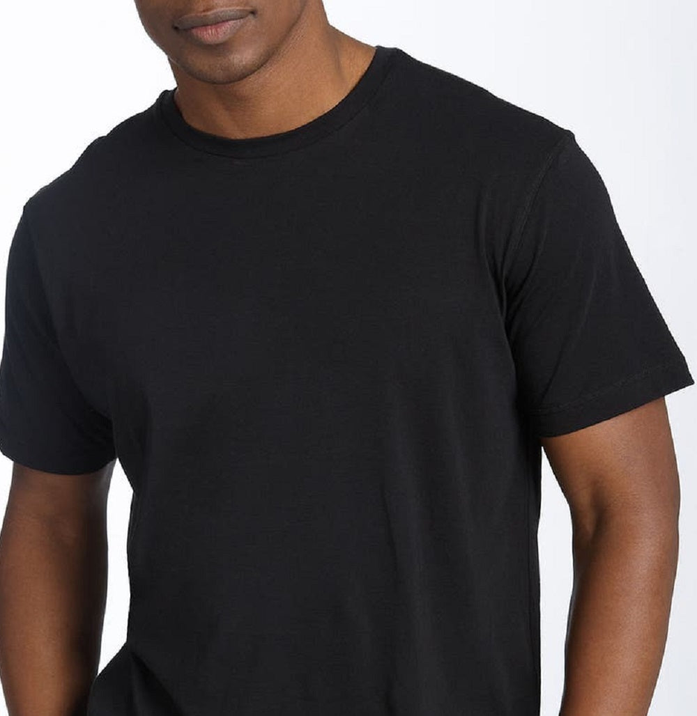 Daniel Buchler Men's Peruvian Pima Cotton T-Shirt Black Size Medium