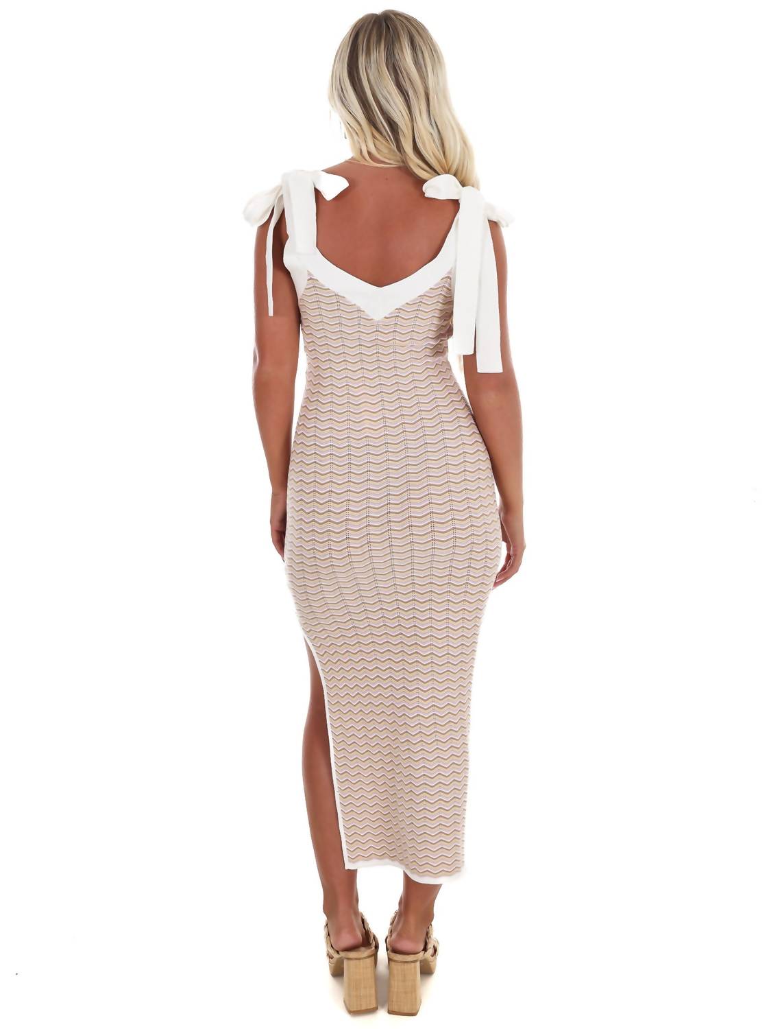 Mable - Wave Runner Chevron Bodycon Midi Dress